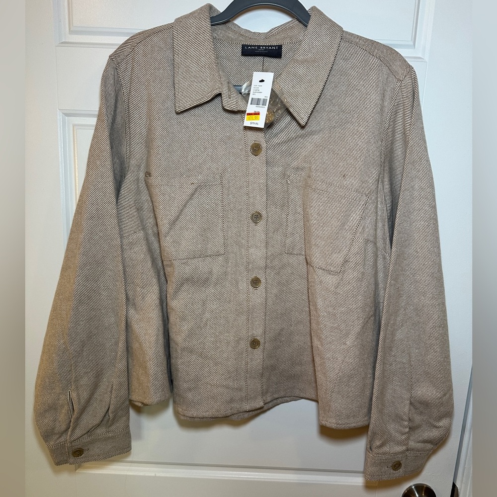 Lane Bryant Taupe Utility Jacket